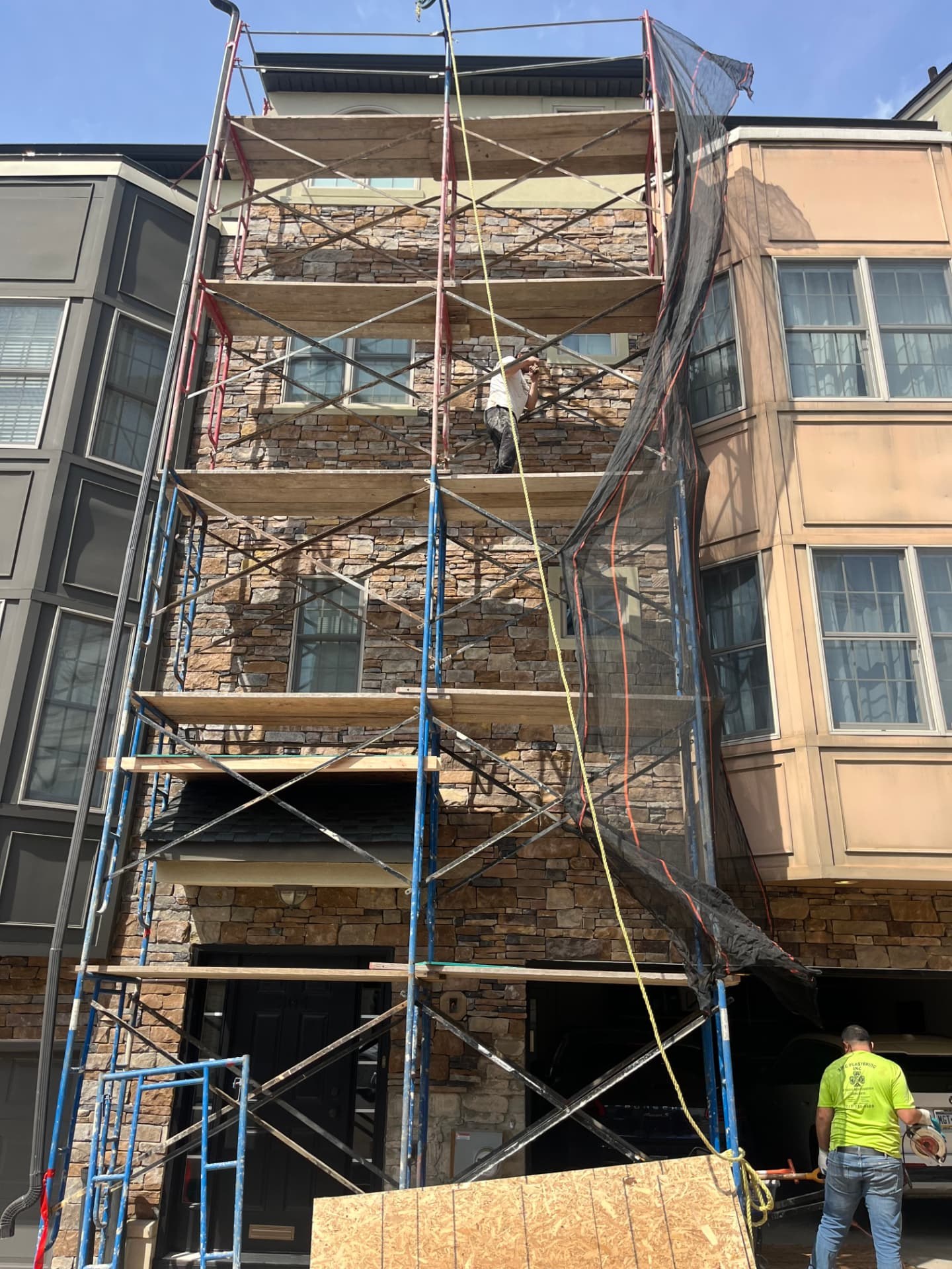 Repointed brick wall restored to original character