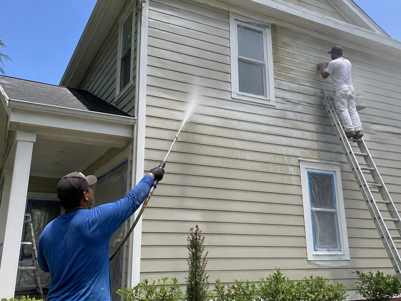 Window trim caulked and sealed before painting