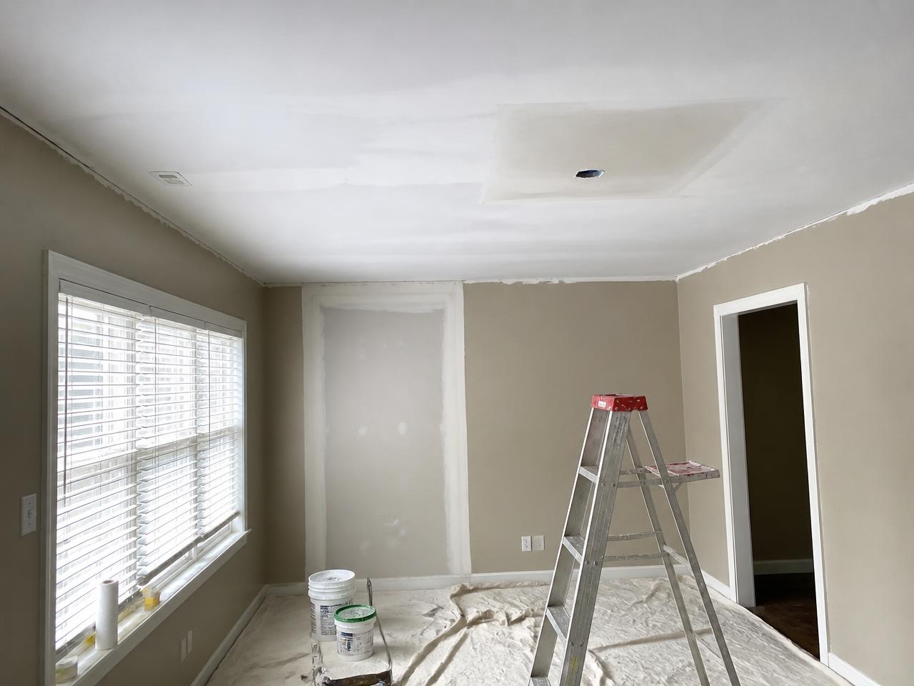 Refinishing and repainting during post-remediation rebuild