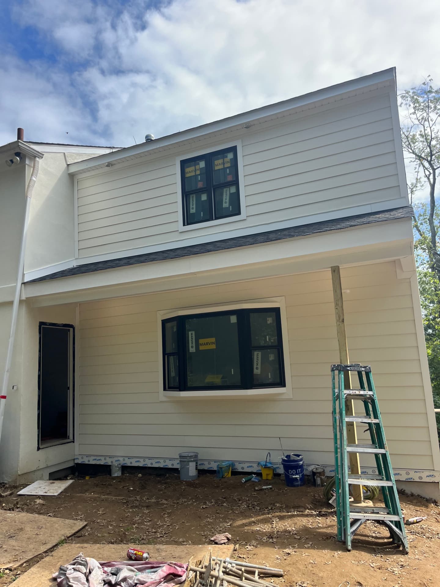 Fiber cement lap siding installed on a Delaware County home