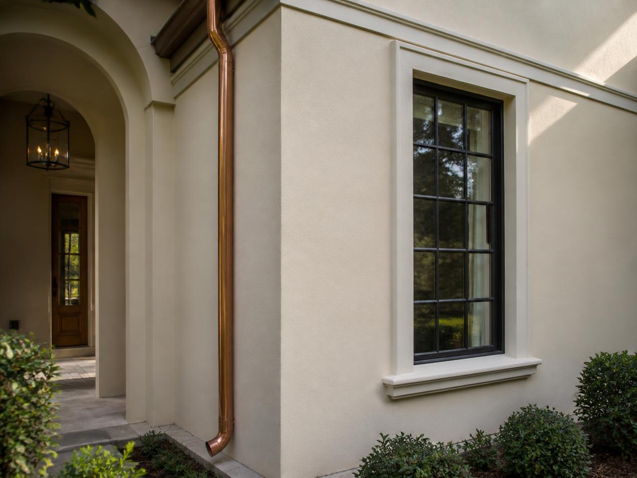 Stone and stucco detail work on an upscale home exterior