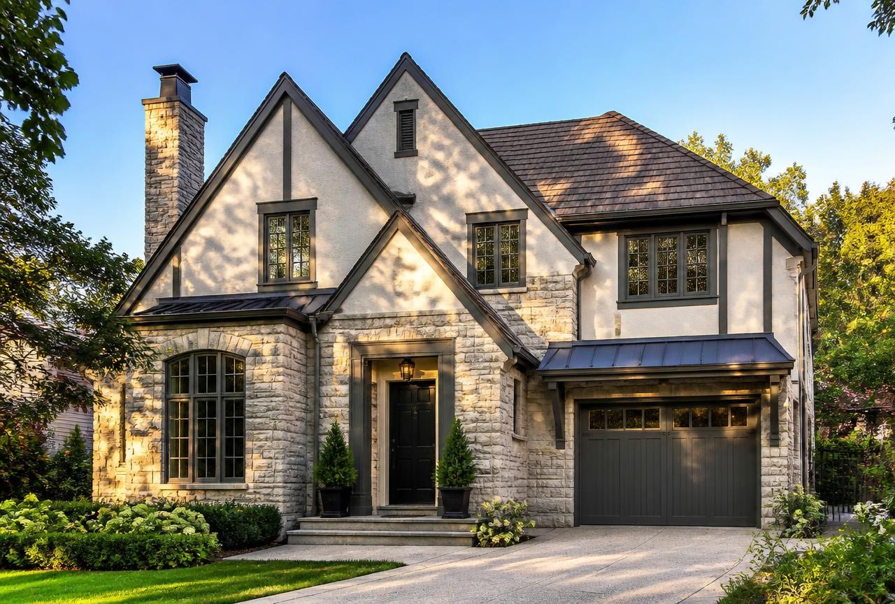 Exterior repaint of a stone and stucco home in Haverford Township, PA