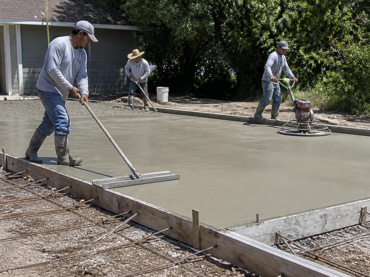 Freshly finished concrete driveway at a home in Media, PA