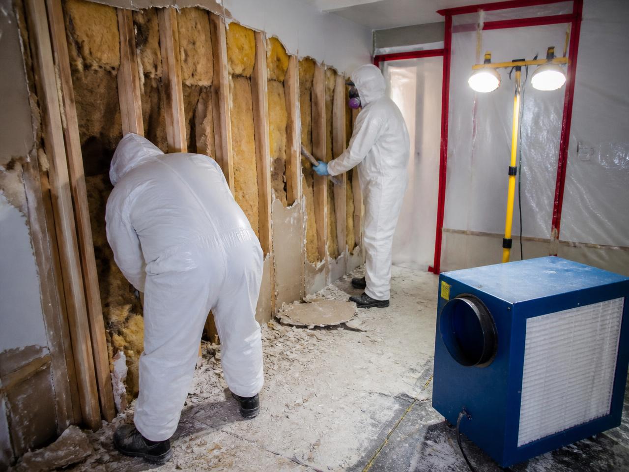 Remediation crew restoring a fire and water damaged property near Media, PA