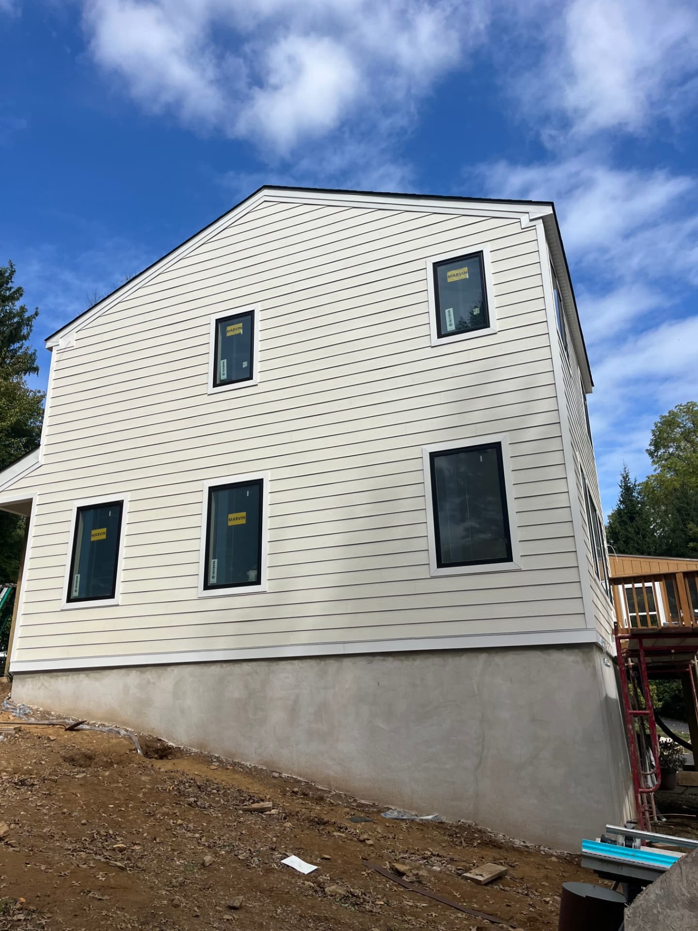 New Hardie board siding installation on a home near Media, PA